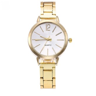 Geneva Watch Gold/Whte Metallic Slim