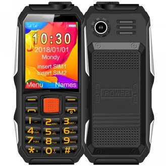 HAIYU H1 Shockproof Phone With Torch Black