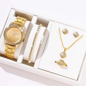 Geneva Watch Woman Set of 6 Gold